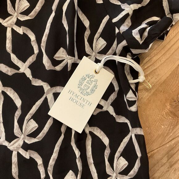 Tuckernuck‎ Hyacinth House Bow Print Maxi Dress Black XS Rowan Style Boho NEW - Picture 7 of 11